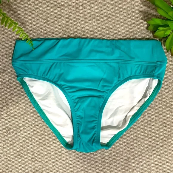 Lands End Aqua Jade Women's Tummy Control High
Waisted Bikini Bottom 4 NWOT - Picture 3 of 7